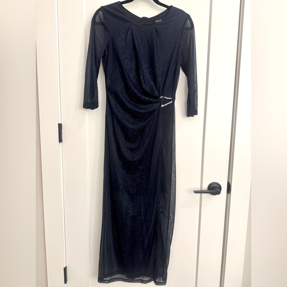 Alexa B Navy Sparkle Dress sz6P
